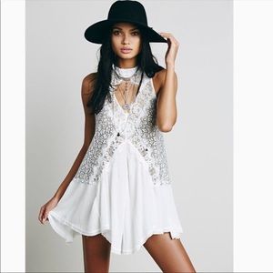 Free People Tell Tale Heart White Lace Tunic
